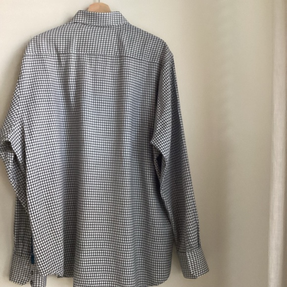 Robert Graham Shirt Mens 2XL Grey White Houndstooth Button Down Flip Cuff Preppy - Picture 5 of 16
